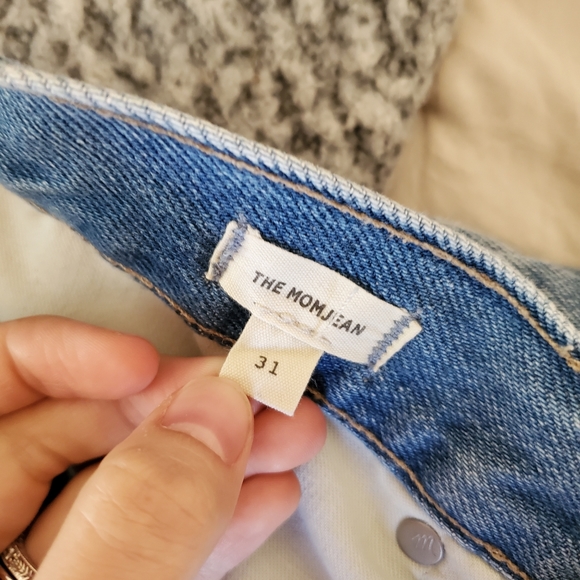 MADEWELL The Mom Jean Light Wash Distressed High Rise Straight Relaxed Leg Jeans - Picture 10 of 12